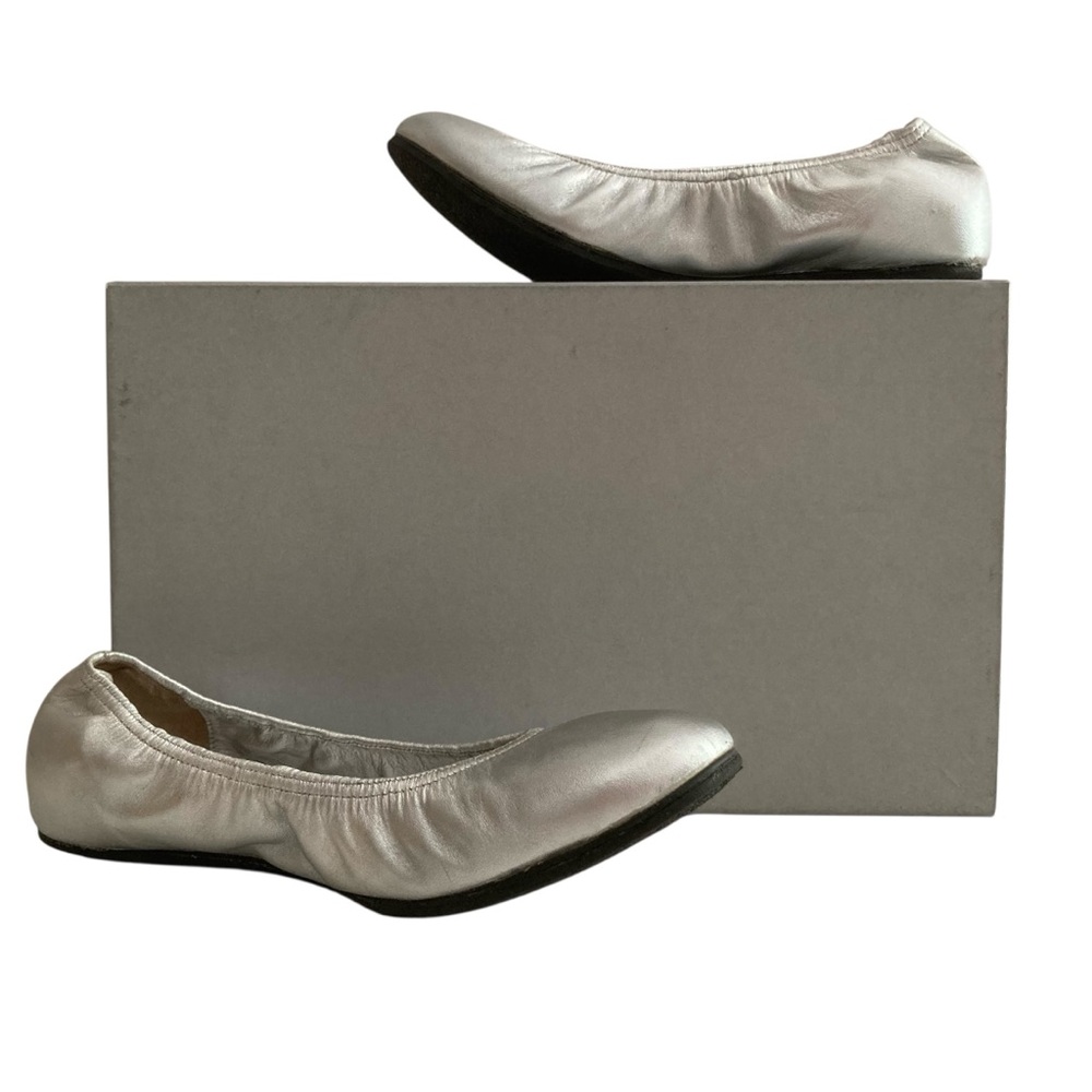 RAMIREZ | 'Tomaia' Silver Leather & Rubber Ballet Flats Sz 37.5